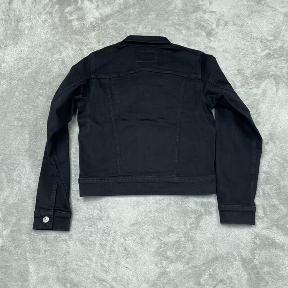 Calvin Klein XS Black Classic Trucker Denim Jacket Stretchy Fit d0157 - Picture 8 of 8